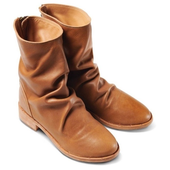 Beek Ostrich Slouch Saddle Boots Sz 8.5 Caramel - Picture 1 of 8